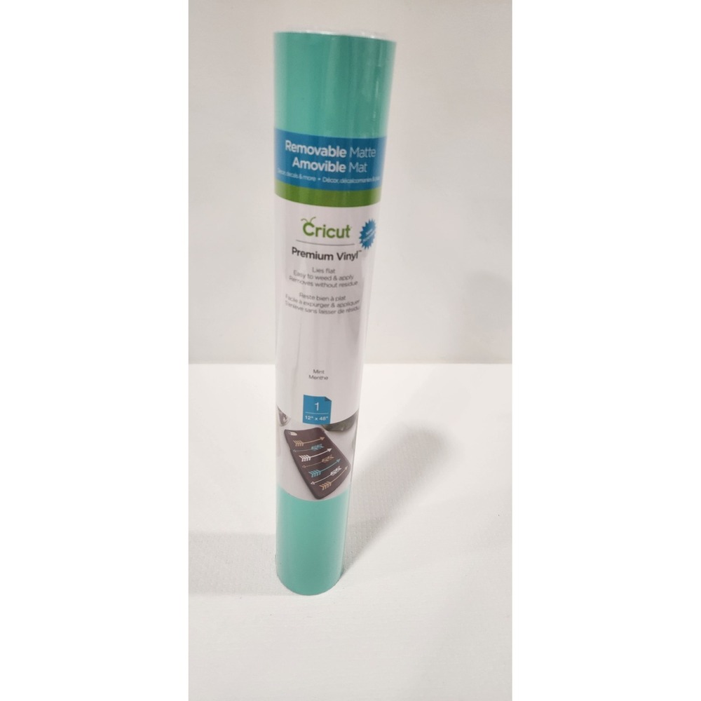 Cricut Premium Vinyl Removable Mint Col Matte 12" x 48" Rolled Sheet NEW Cutting